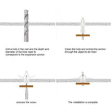Darrahopens Tools > Other Tools > Drill & Screwdriver Accessories 50 pcs Plasterboard Anchors Sets Plastic Expansion Pipe Aircraft Self Drilling Expansion Tube Anchors Used For Most
