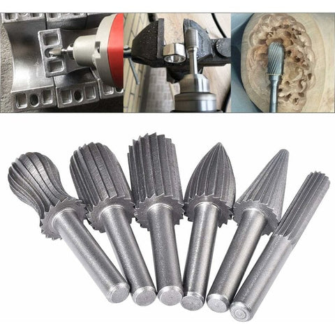 Darrahopens Tools > Other Tools > Drill & Screwdriver Accessories 6 pcs Double Cut Tungsten ROtary Burr Set 6Mm Shank Tungsten Files Filing/Engraving/Grinding Bits For ROtary Tools