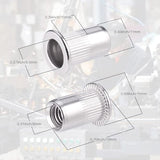 Darrahopens Tools > Other Tools > Drill & Screwdriver Accessories 60pcs 304 Stainless Steel Rivet Nut M8 Flat Head Blind Nut Threaded Rivet Nut Rivet Nut for Threaded Insert Plys