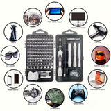 Darrahopens Tools > Other Tools > Drill & Screwdriver Accessories Black precision screwdriver set, drill bit set, DIY tools, professional tools, high-quality tools, electronics repair kit, compact tool set, durable screwdriver bits