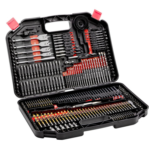 Darrahopens Tools > Other Tools > Drill & Screwdriver Accessories VEVOR Drill Bit Set, 246 Pieces Drill and Driver Bit Set, Screwdriver Bit Set Suitable for Wood Metal Cement Drilling and Screw Driving, Drill Bit Sets Combo Kit Assorted in Organized Carrying Case