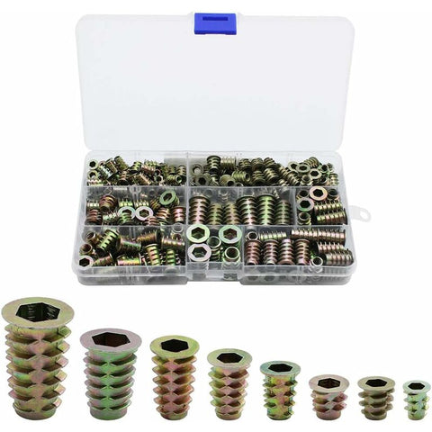 Darrahopens Tools > Other Tools > Drill & Screwdriver Accessories Zinc Alloy Threaded Insert Nuts Kit 230 Pieces Hexagonal M4 M5 M6 M8 External Thread Compatible with Nut Tool Kits