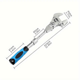 Darrahopens Tools > Other Tools > Hand Tools 10-inch Telescoping Ratcheting Adjustable Wrench, 180-Degree Swivel Multi-Function Pipe Tool, Hardware & Emergency Repair Tool