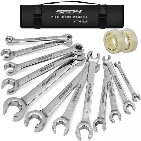 Darrahopens Tools > Other Tools > Hand Tools 12-Piece Flare Nut Spanner Set Teflon Tape Metric & SAE Brake Line Repairing