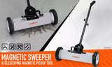 Darrahopens Tools > Other Tools > Hand Tools 18Inch Magnetic Pick Up Sweeper With Wheels 45LBS Lawn Sweeper Roofing Tools