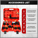 Darrahopens Tools > Other Tools > Hand Tools 18PCS Radiator Pressure Tester Coolant Purge Refill Vacuum Cooling System Kit