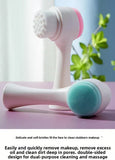Darrahopens Tools > Other Tools > Hand Tools 2 PCS Dual Sided Facial Cleansing Brush Set Soft Microfiber & Silicone Scrubber Manual Face Washer Exfoliator Tool Blue & Pink for Deep Pore Cleaning