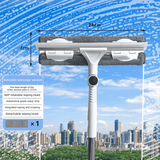 Darrahopens Tools > Other Tools > Hand Tools 2 PCS Professional 2-in-1 Window Squeegee with 137cm Extension Pole - 360 Degree Rotatable High-Rise Window Cleaner with Microfiber Scrubber and Streak-Free Silicone Blade