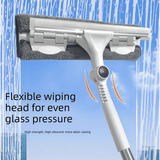 Darrahopens Tools > Other Tools > Hand Tools 2 PCS Professional 2-in-1 Window Squeegee with 137cm Extension Pole - 360 Degree Rotatable High-Rise Window Cleaner with Microfiber Scrubber and Streak-Free Silicone Blade