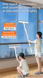 Darrahopens Tools > Other Tools > Hand Tools 3-in-1 Spray Window Squeegee with 35cm Clean-Panel & 115cm Extension Pole - Multi-functional Spray, Scrub & Squeegee Tool with 3 Microfiber Cloths