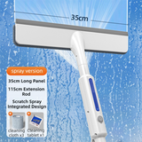 Darrahopens Tools > Other Tools > Hand Tools 3-in-1 Spray Window Squeegee with 35cm Clean-Panel & 115cm Extension Pole - Multi-functional Spray, Scrub & Squeegee Tool with 3 Microfiber Cloths