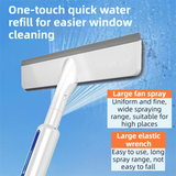 Darrahopens Tools > Other Tools > Hand Tools 3-in-1 Spray Window Squeegee with 35cm Clean-Panel & 115cm Extension Pole - Multi-functional Spray, Scrub & Squeegee Tool with 3 Microfiber Cloths