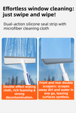 Darrahopens Tools > Other Tools > Hand Tools 3-in-1 Spray Window Squeegee with 35cm Clean-Panel & 115cm Extension Pole - Multi-functional Spray, Scrub & Squeegee Tool with 3 Microfiber Cloths