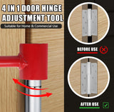 Darrahopens Tools > Other Tools > Hand Tools 4-in-1 Door Hinge Adjustment Tool – Heavy-Duty Carbon Steel Wrench with Interchangeable Heads for 14mm/0.55" to 25mm/0.98" Hinges, 153mm/6.02" Length (Red)