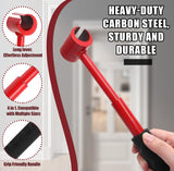 Darrahopens Tools > Other Tools > Hand Tools 4-in-1 Door Hinge Adjustment Tool – Heavy-Duty Carbon Steel Wrench with Interchangeable Heads for 14mm/0.55" to 25mm/0.98" Hinges, 153mm/6.02" Length (Red)