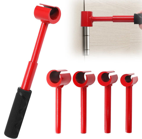 Darrahopens Tools > Other Tools > Hand Tools 4-in-1 Door Hinge Adjustment Tool – Heavy-Duty Carbon Steel Wrench with Interchangeable Heads for 14mm/0.55" to 25mm/0.98" Hinges, 153mm/6.02" Length (Red)