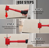 Darrahopens Tools > Other Tools > Hand Tools 4-in-1 Door Hinge Adjustment Tool – Heavy-Duty Carbon Steel Wrench with Interchangeable Heads for 14mm/0.55" to 25mm/0.98" Hinges, 153mm/6.02" Length (Red)