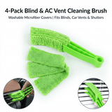 Darrahopens Tools > Other Tools > Hand Tools 4 Pack Green Shutter and Car AC Vent Cleaner Brush with Washable Microfiber Cleaning Cloth – Reusable Window Blind Dust Remover for Air Vent, Car AC Vent, Fan & Narrow Gap