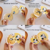 Darrahopens Tools > Other Tools > Hand Tools 5 Pack Blue Seaside Bear Cute Cartoon Folding Hand Fans Portable Mini Circular Fans 20x24cm for Aussie Summer Outdoor Travel with Matching Storage Pouches for Kids and Adults