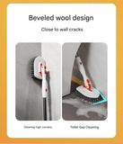 Darrahopens Tools > Other Tools > Hand Tools 5-piece(Three-section pole+stiff brush+ base plate+fiber cloth+scouring pad) Long Handle Bathroom Floor Scrub Brush  - 180° Rotating Angle, Stainless Steel Pole, Corner Cleaning Design for Tiles, Grout, Bathtub, Shower - Heavy Duty Cleaning Tool