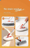 6-piece(Three-section pole+stiff brush+base plate+microfiber cloth + scouring pad+ squeegee) Long Handle Bathroom Floor Scrub Brush  - 180° Rotating Angle, Stainless Steel Pole, Corner Cleaning Design for Tiles, Grout, Bathtub, Shower - Heavy Duty Cleanin