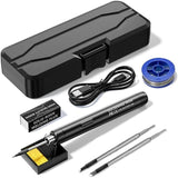 Darrahopens Tools > Other Tools > Hand Tools Black Portable Cordless Soldering Iron Kit with 3 Soldering Tips 5V 8W - 3 Temperature Settings, Fast Heating Mini Tool for Circuit Board Repair, Electronics Soldering, Wiring and DIY Use In Australia - Darrahopens