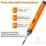 Darrahopens Tools > Other Tools > Hand Tools Black Portable Cordless Soldering Iron Kit with 3 Soldering Tips 5V 8W - 3 Temperature Settings, Fast Heating Mini Tool for Circuit Board Repair, Electronics Soldering, Wiring and DIY Use In Australia - Darrahopens