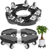 Darrahopens Tools > Other Tools > Hand Tools Black Round Adjustable Plant Pot Caddy Stand with Wheels Heavy Duty Rolling Gas Cylinder Tray Dolly for Indoor Outdoor Patio