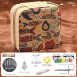 Darrahopens Tools > Other Tools > Hand Tools Brown Fantasy Fish Collection Portable Sewing Kit – Compact Travel Set with Needles, Thread, Scissors, Thimble, and Pin Cushion for Home, Dorm, or Emergency Repairs