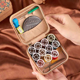 Darrahopens Tools > Other Tools > Hand Tools Brown Fantasy Grass Portable Sewing Kit – Compact Travel Set with Needles, Thread, Scissors, Thimble, and Pin Cushion for Home, Dorm, or Emergency Repairs