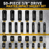 Darrahopens Tools > Other Tools > Hand Tools ELEAD 50Pcs 3/8'' Drive Impact Socket Set Deep Socket Metric Ratchet Adapter