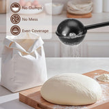 Darrahopens Tools > Other Tools > Hand Tools Flour Duster, One-Hand Operation, 304 Stainless Steel Powder Sugar Bowl Dusting Duster, Dusting Flour Sieve，Black