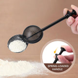 Darrahopens Tools > Other Tools > Hand Tools Flour Duster, One-Hand Operation, 304 Stainless Steel Powder Sugar Bowl Dusting Duster, Dusting Flour Sieve，Black