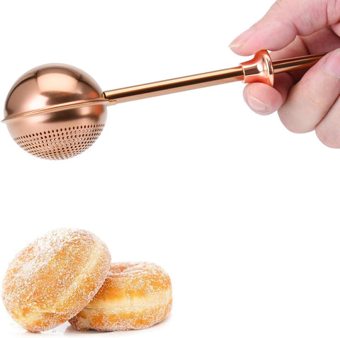Darrahopens Tools > Other Tools > Hand Tools Flour Duster, One-Hand Operation, 304 Stainless Steel Powder Sugar Bowl Dusting Duster, Dusting Flour Sieve,Brown