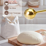 Darrahopens Tools > Other Tools > Hand Tools Flour Duster, One-Hand Operation, 304 Stainless Steel Powdered Sugar Bowl Duster, Dusting Flour Sieve, Gift Wrapping, Gold