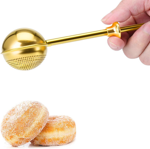 Darrahopens Tools > Other Tools > Hand Tools Flour Duster, One-Hand Operation, 304 Stainless Steel Powdered Sugar Bowl Duster, Dusting Flour Sieve, Gift Wrapping, Gold