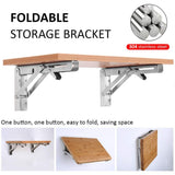 Darrahopens Tools > Other Tools > Hand Tools Heavy-Duty Foldable Wall Shelf Brackets – 2-Pack 304 Stainless Steel Triangular Supports with One-Click Release, 550 lb Capacity Each, for Kitchen, Garage, RV & Home; Includes Mounting Hardware (18Inch,Silver)
