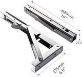 Darrahopens Tools > Other Tools > Hand Tools Heavy-Duty Foldable Wall Shelf Brackets – 2-Pack 304 Stainless Steel Triangular Supports with One-Click Release, 550 lb Capacity Each, for Kitchen, Garage, RV & Home; Includes Mounting Hardware (16Inch,Silver)