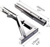 Darrahopens Tools > Other Tools > Hand Tools Heavy-Duty Foldable Wall Shelf Brackets – 2-Pack 304 Stainless Steel Triangular Supports with One-Click Release, 550 lb Capacity Each, for Kitchen, Garage, RV & Home; Includes Mounting Hardware (12Inch,Silver)
