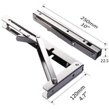 Darrahopens Tools > Other Tools > Hand Tools Heavy-Duty Foldable Wall Shelf Brackets – 2-Pack 304 Stainless Steel Triangular Supports with One-Click Release, 550 lb Capacity Each, for Kitchen, Garage, RV & Home; Includes Mounting Hardware (10Inch,Silver)