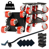 Darrahopens Tools > Other Tools > Hand Tools Large Furniture-Dolly-Furniture-Movers with-5-Wheels, Furniture Sliders Lifters Tool Set for Moving Heavy Duty, Furniture Dollies - Black-red In Australia - Darrahopens