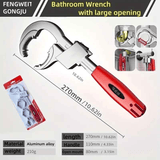 Darrahopens Tools > Other Tools > Hand Tools Large-Open Adjustable Basin Wrench, 3-Head Interchangeable Tight-Space Plumbing Tool, Aluminum Alloy Anti-Slip Home Maintenance Tool（Black handle）