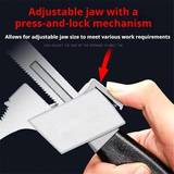 Darrahopens Tools > Other Tools > Hand Tools Large-Open Adjustable Basin Wrench, 3-Head Interchangeable Tight-Space Plumbing Tool, Aluminum Alloy Anti-Slip Home Maintenance Tool（Black handle）