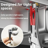 Darrahopens Tools > Other Tools > Hand Tools Large-Open Adjustable Basin Wrench, 3-Head Interchangeable Tight-Space Plumbing Tool, Aluminum Alloy Anti-Slip Home Maintenance Tool（Black handle）