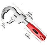 Darrahopens Tools > Other Tools > Hand Tools Large-Open Adjustable Basin Wrench, 3-Head Interchangeable Tight-Space Plumbing Tool, Aluminum Alloy Anti-Slip Home Maintenance Tool（Red handle）