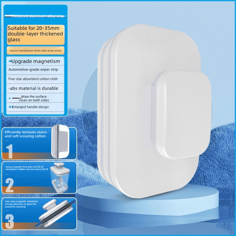 Darrahopens Tools > Other Tools > Hand Tools Magnetic Double Sided Window Cleaner for 18-30mm Double Glazed Glass High Rise Safety Wiper Tool White