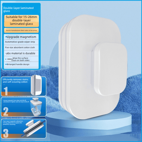 Darrahopens Tools > Other Tools > Hand Tools Magnetic Double Sided Window Cleaner for 20-35mm Double Glazed Glass High Rise Safety Wiper Tool White