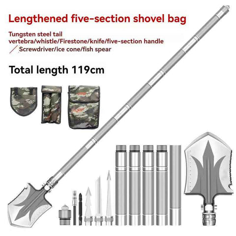 Darrahopens Tools > Other Tools > Hand Tools multifunctional military shovel, outdoor folding shovel, survival gear, heavy-duty spade, camping tool, hiking shovel, Australian outdoor gear, detachable shovel, emergency tool - Silver - Size 112CM In Australia - Darrahopens