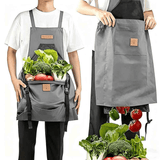 Darrahopens Tools > Other Tools > Hand Tools Oxford Cloth Waterproof Gardening Apron, Large Capacity Kangaroo Pocket, Cross Back Straps Comfortable, Great Helper for Picking and Weeding(grey)