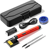 Darrahopens Tools > Other Tools > Hand Tools Red Portable Cordless Soldering Iron Kit with 3 Soldering Tips 5V 8W - 3 Temperature Settings, Fast Heating Mini Tool for Circuit Board Repair, Electronics Soldering, Wiring and DIY Use In Australia - Darrahopens